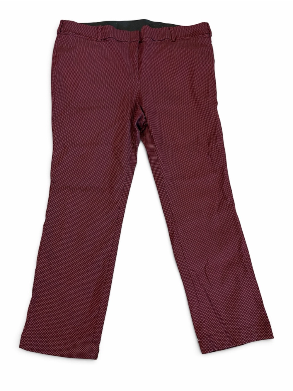 Lane Bryant Wine Red/Black Diamond Design Trousers Size 24